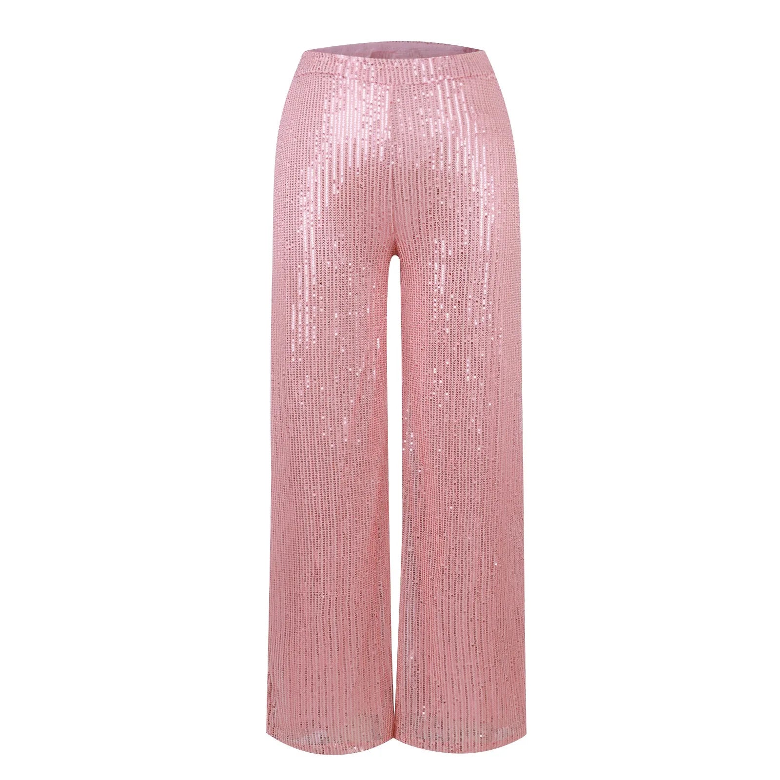 Women's Fashion Solid Color High Waist Sequin Side Zipper Draped Wide Leg Pants Pants for Women Women's Pants Women's Pants 2024