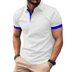 Summer Men Polo Shirts Men Short Sleeve Shirt Contrast Color Lightweight Streetwear Casual  Lapel Collar Tops