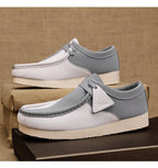 Fashion Khaki Casual Shoes For Men Suede Leather Loafers Men Platform Slip-on Men's Driving Shoes Lightweight Leisure Men Shoes