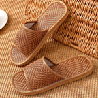 BASATU Women And Men Slippers Non-Slip Home Rattan Grass Indoor Couple Home Men And Women Spring And Summer Bamboo Woven Sandals
