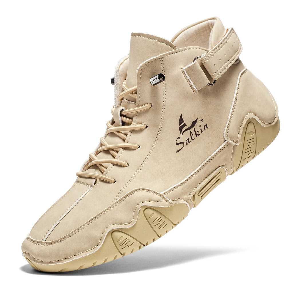 New 2025 Handmade Men Boots Design Sneakers Man Outdoor Casual Leather Men Shoes Ankle Boots Fall Breathable Hot Sale