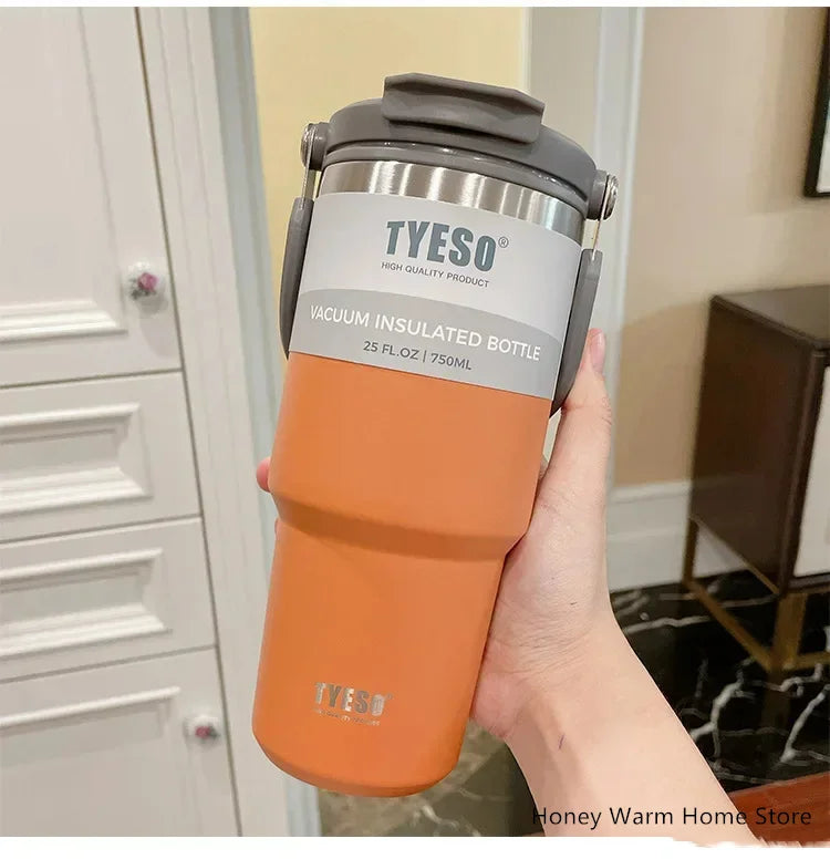 Tyeso Stainless Steel Coffee Cup Cold And Hot Double-layer Insulated Cup Tumbler Thermo Water Bottle Car Travel Mug Vacuum Flask