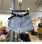 Black Gray Women Summer High-waist Slimming Outdoor Wear A- label Hot Pants Loose Cotton Shorts Urban Casual Style