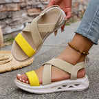 Summer New 2025 Wedge Women's Sandals Platform Outdoor Beach Shoes for Women Elastic Band Design Women Sandals Size 36-43