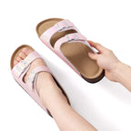Crestar Women's Cork Slippers With Adjustable Buckle Summer New Gradient Beach Sandals Lady Fashion Clogs Slides House Slippers