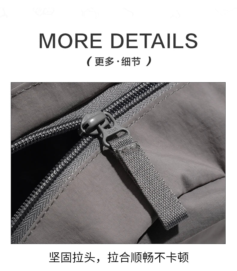 Water - resistant double - shoulder backpack. It has a large capacity, is lightweight and casual. Made of wrinkled and washed ny