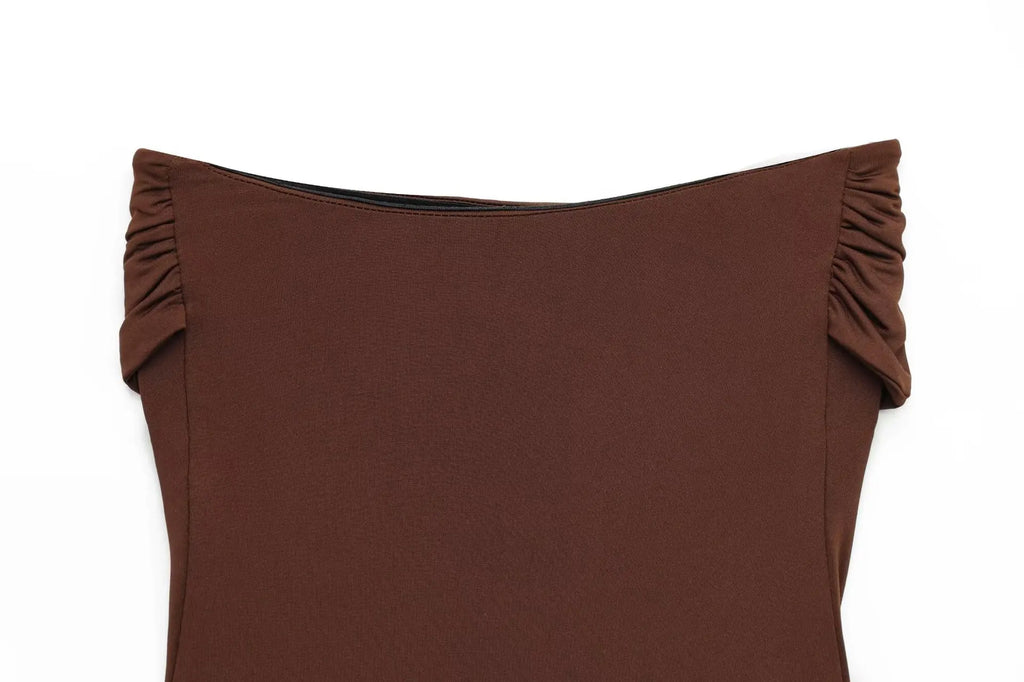 ZBZA Women's Sexy Jumpsuit Gold Button Pleated High Elastic Holiday Beach Solid Color Slim Fit Top Summer New Female Chic Top