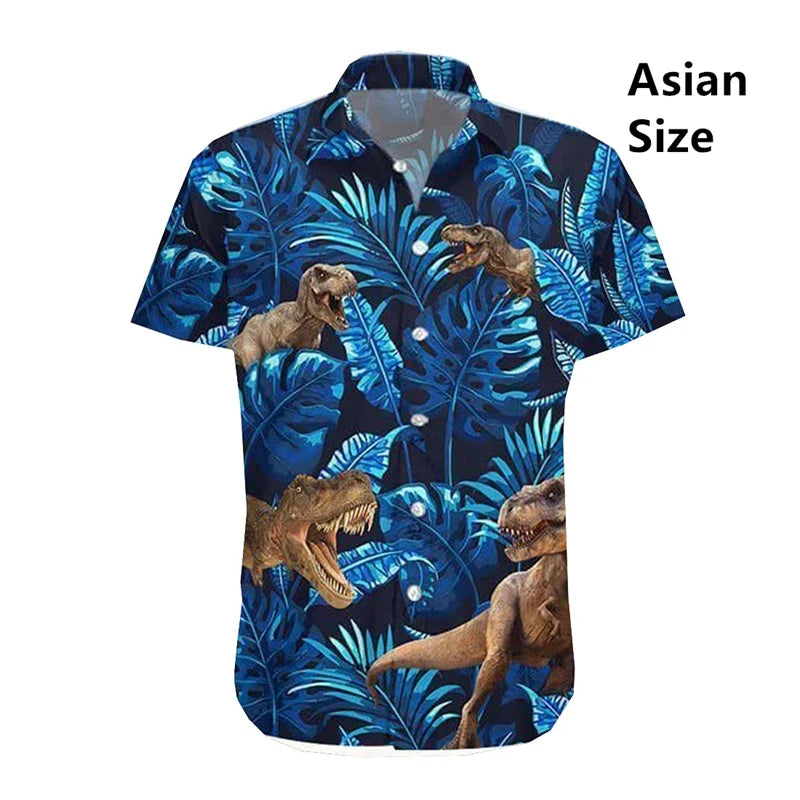 Hawaiian Bigfoot Pirate Man Shirts Women Tropical Summer Aloha Casual Shirts Button Down Short Sleeve Sasquatch Shirt Clothing