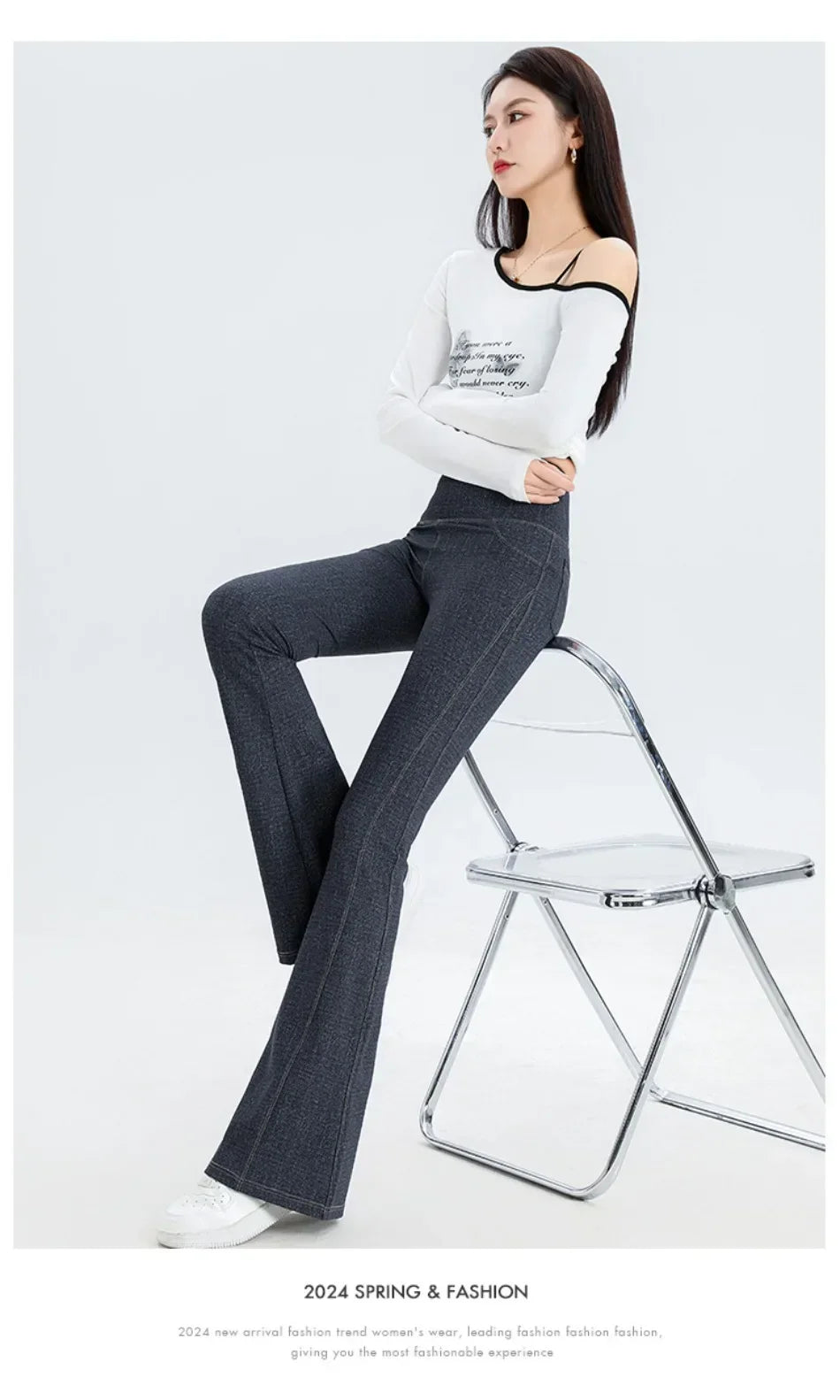 Denim Barbie Pants Women Clothing Wear Slightly High Waist Slim Hip Lift 2024 Spring and Autumn New Solid Sports Women Pants