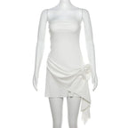 Talenza Woven Wrap Chest Backless Women's Dress High Waist Sleeveless Fashion Party Dress White Floral Slim Dress For Women 2024