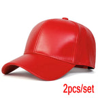 Unisex Light Panel Solid Color PU Leather Baseball Caps Spring Autumn Outdoor Adjustable Casual Hats Dad Hat Sunscreen Hat