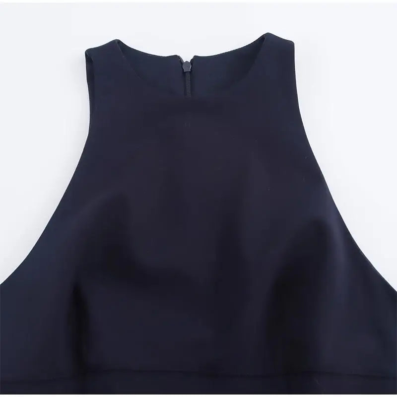 Fashion Y2K Pleated Mini Dress For Women 2025 New Elegant Sleeveless O-neck Chic Evening Short Dress Female Club Party Vestidos