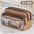 Exquisite Transparent Pencil Case Student Large Capacity Multifunctional Convenient Stationery Storage Bag