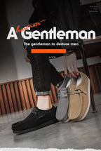 Fashion Khaki Casual Shoes For Men Suede Leather Loafers Men Platform Slip-on Men's Driving Shoes Lightweight Leisure Men Shoes