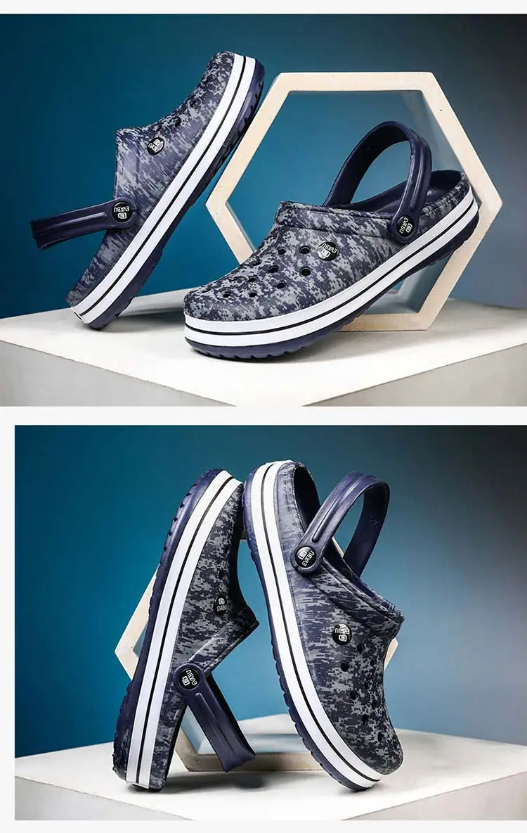 Hot Sale Large Size Men's Vacation Beach Sandals Leisure Garden Multifunctional Shoes　Indoor Home Slippers 39-45#