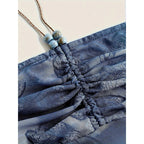 European And American Tie Dye Strapless Bandeau Tube Tops Women Sexy Slim Fit Crop Tops Halter Vest Summer Party Clubwear