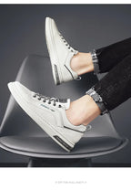 Trendy Versatile Cloth Shoes Men's Spring New Breathable White Shoes Men's Sports and Leisure Board Shoes Trendy Shoes