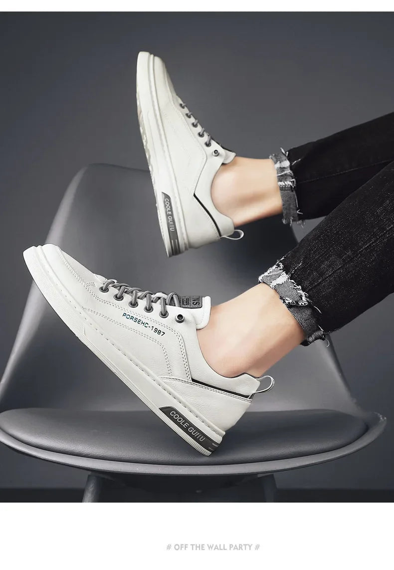 Trendy Versatile Cloth Shoes Men's Spring New Breathable White Shoes Men's Sports and Leisure Board Shoes Trendy Shoes