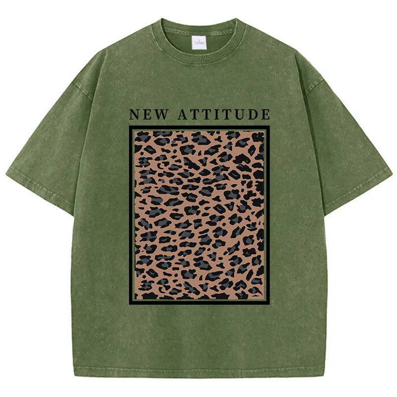 Yosemite National Papk Prints Washed T Shirts Women Cotton T-Shirts Distressed Oversized O-Neck Tops Summer Casual Woman Clothes