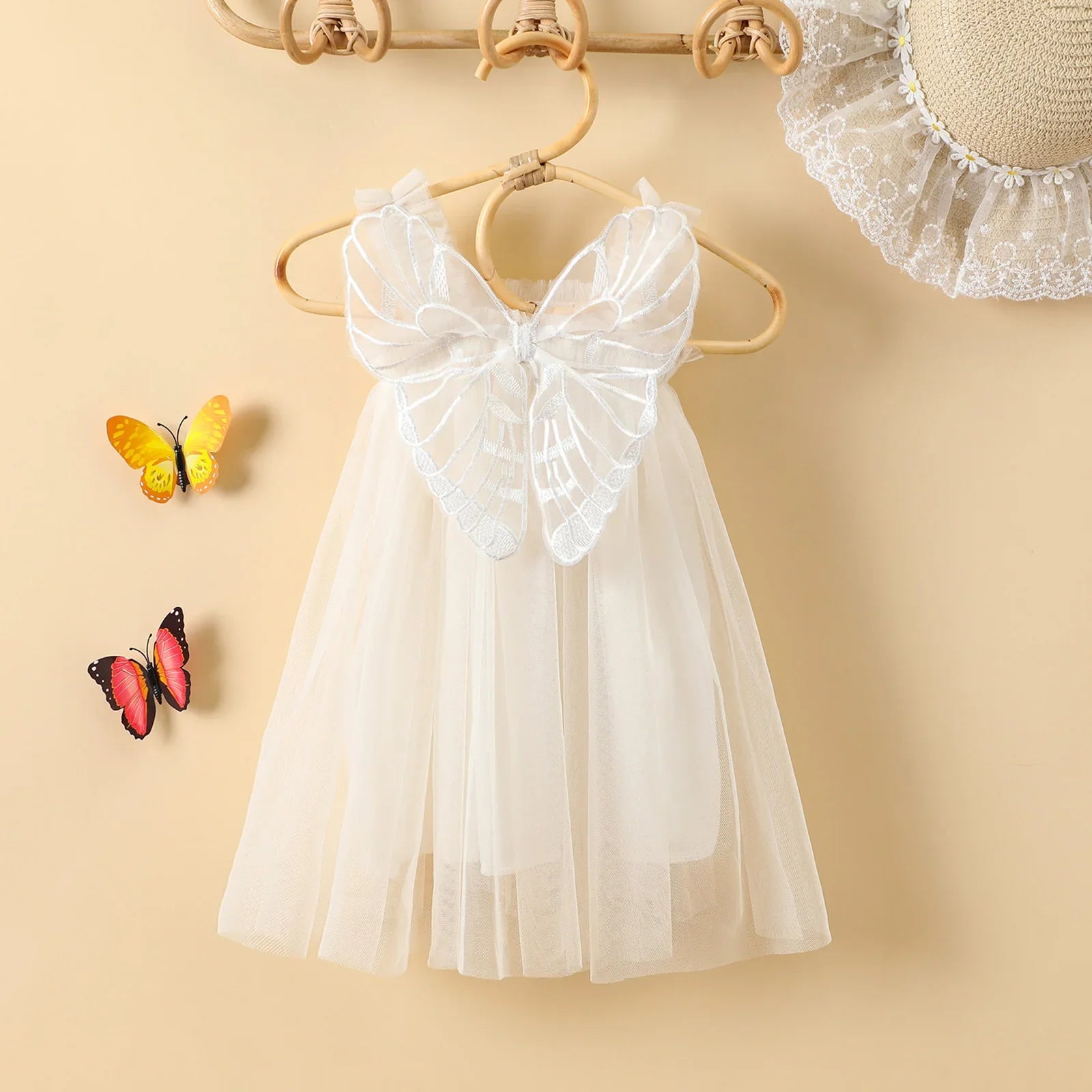 Citgeett Summer Kids Girls Princess Dress Sleeveless Mesh Decoration Dress Suspender Casual Clothes