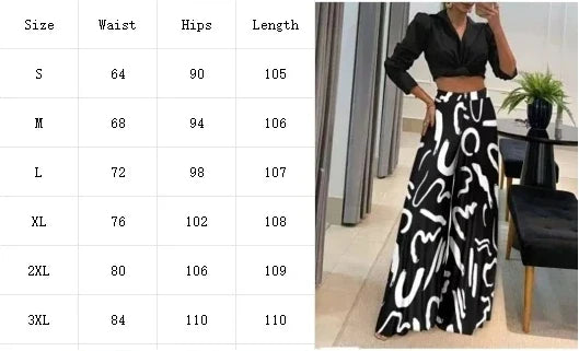 Fashion Colorful Printed Elastic Pants Women Elegant Wide Leg Pants Women Casual Loose Trousers