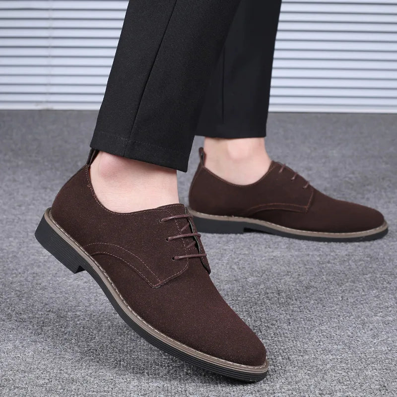 Mens Dress Shoes Legitimate Leather Shoe PU Suede Casual Men Designer Social Male Black Business Luxury Man Men's Wedding Summer