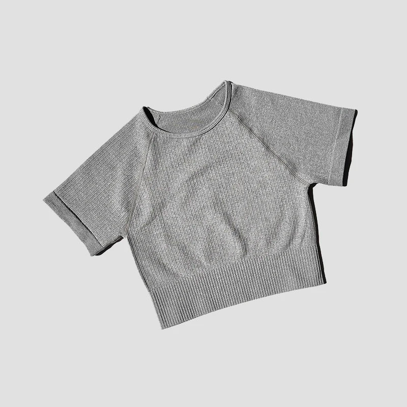 WAREBALL Women Yoga Shirts Short Sleeve Crop Top Gym Tops Fitness Running Workout Sport T-Shirts Sports Wear