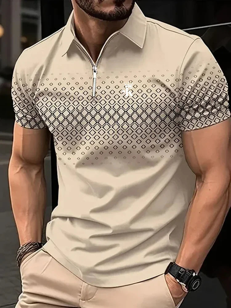 Business Men's Golf Polo Short Sleeve Polo Shirt Outdoor Casual Daily Streetwear Summer 3D Print Micro-elastic Polyester