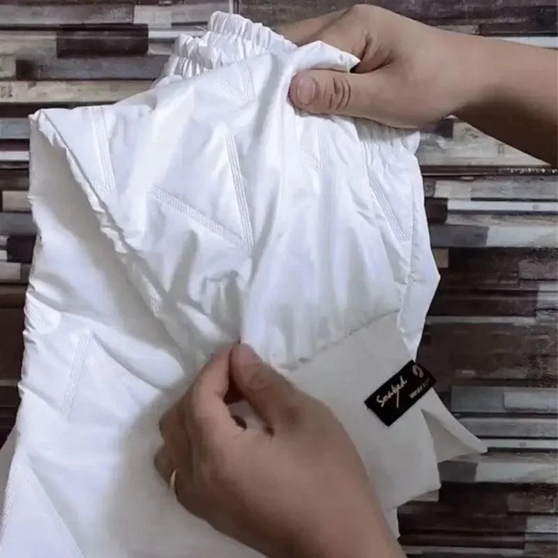 Winter Oversized Down Cotton Pencil Pants Warm Korean Fashion Slim Thick Women Pantalones Casual High Wais Black Trousers 4XL