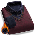 Men's Autumn Winter Sweater Pullover Polo Shirt Collar Fleece Thick Warm Top Clothes Business Casual Jumpers
