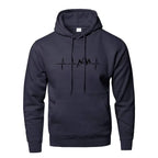 Mountain Heartbeat Hoodies teens Sweatshirt Autumn Long Sleeve Hooded Sweatshirt Hoodie Black Gray Sportswear