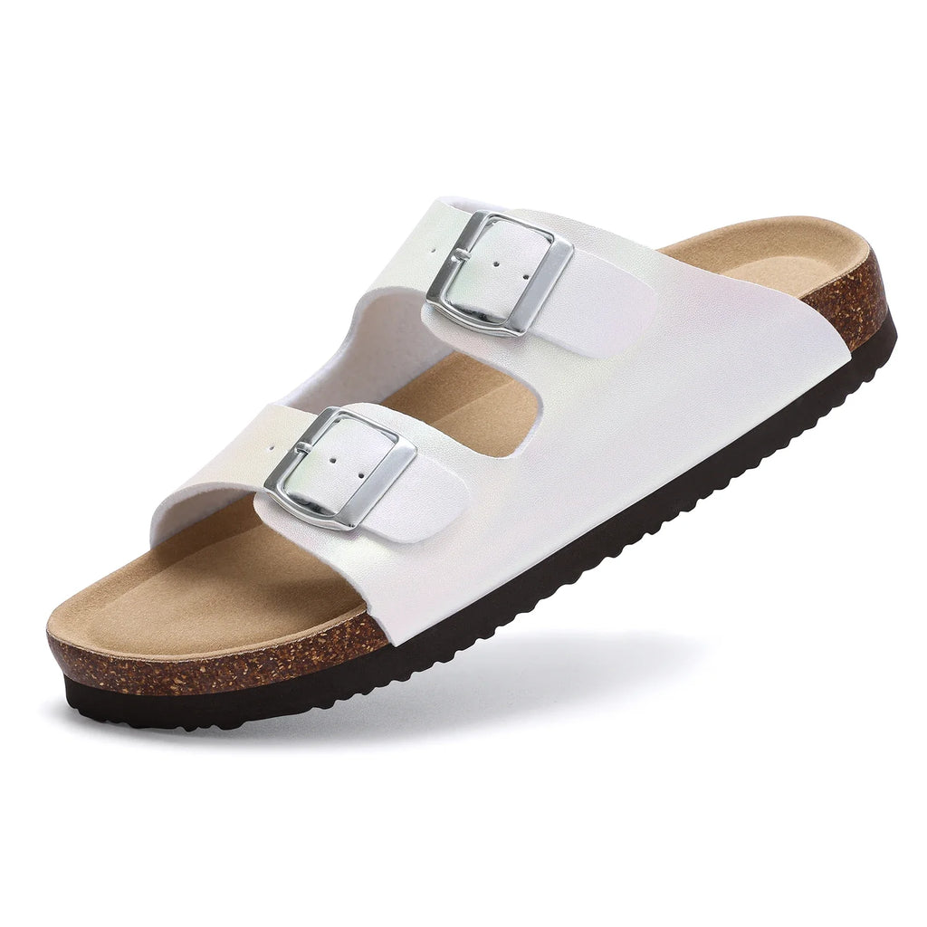 Crestar Women's Cork Slippers With Adjustable Buckle Summer New Gradient Beach Sandals Lady Fashion Clogs Slides House Slippers