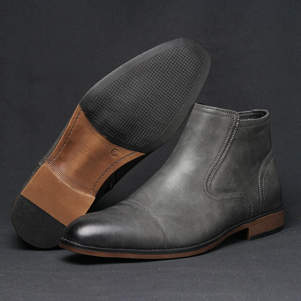 Comfortable Ankle Leather Boots For Men Boots For Men Fashion Brand