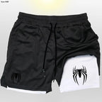 Men's sports shorts, spider print compression shorts, informal, training, running, 2-in-1, Y2K order shipped directly