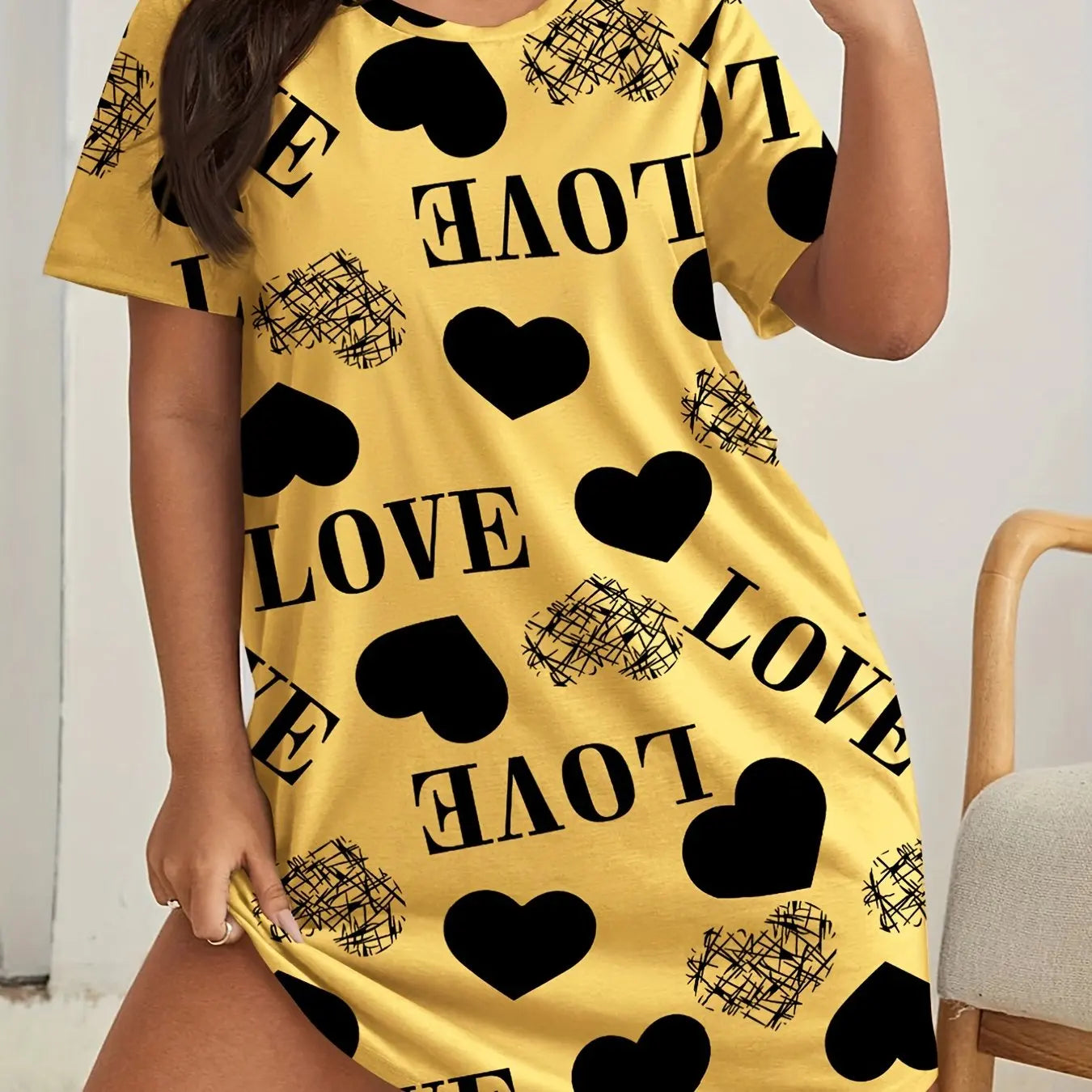 Summer Women's Halter Women's High Stretch Home Nightgowns Big Bust Girl's Dresses Plus Size Loose and Knee Skirt