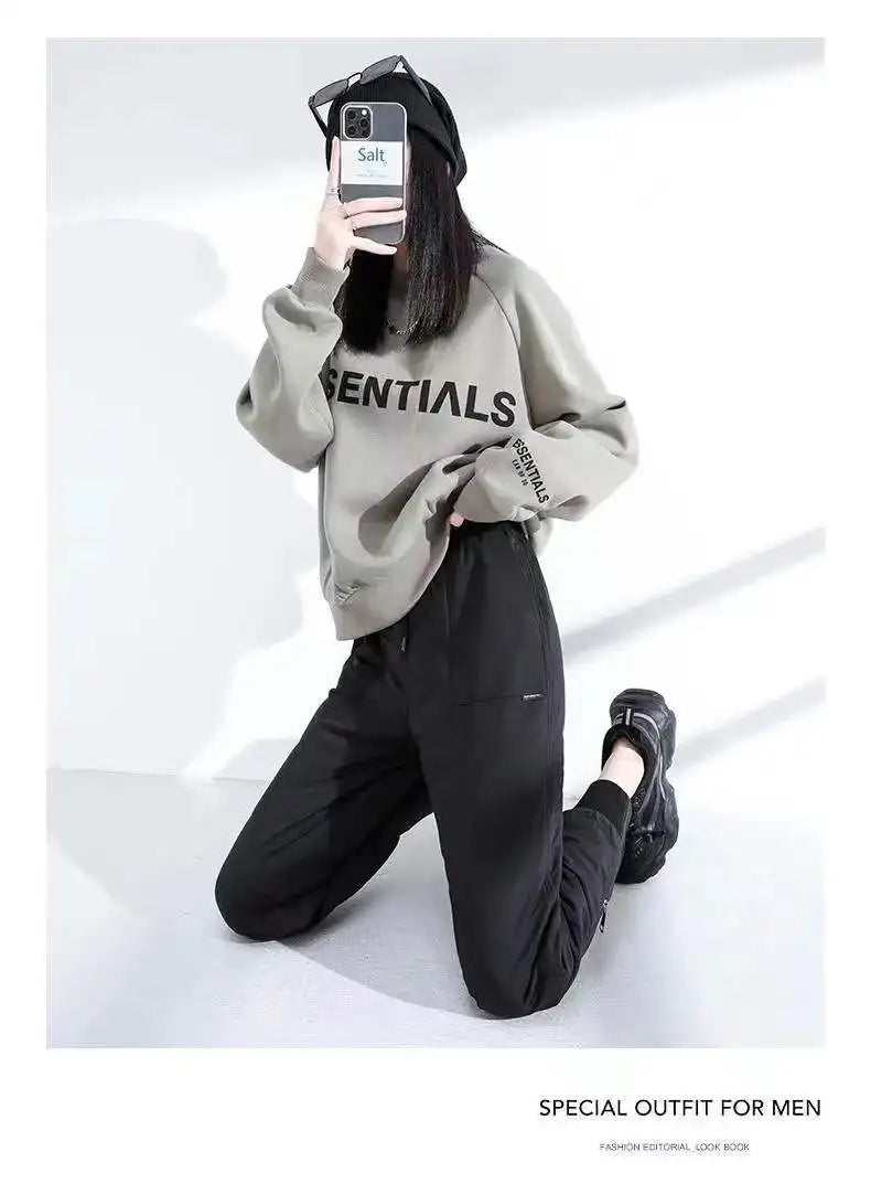 down Bottoming down Cotton Pants Women's New Loose High Waist down Wadded Trousers Women's Fashion Autumn and Winter New