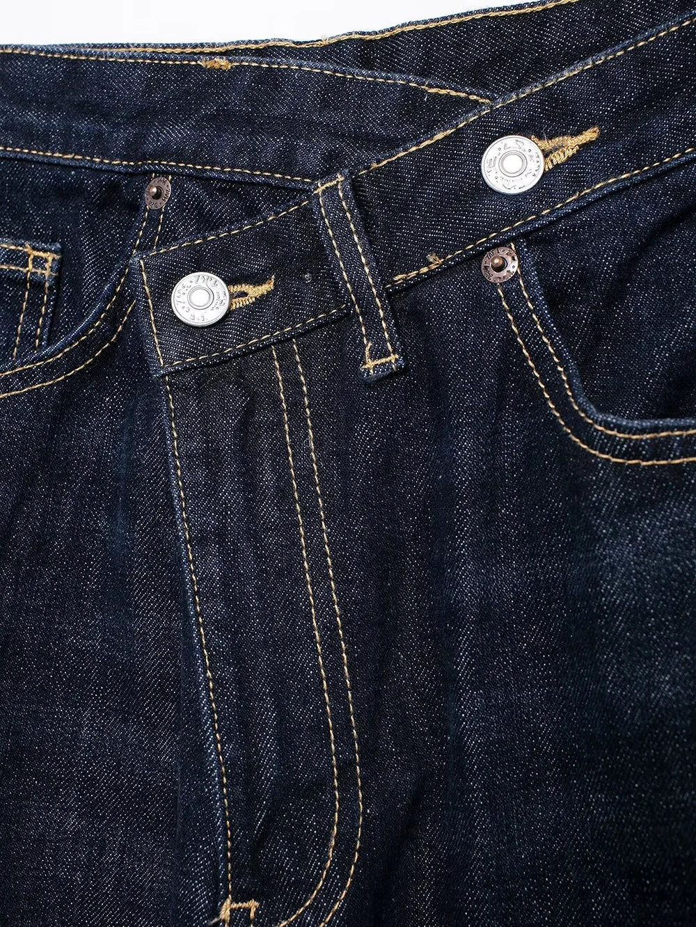 TRAF Women's Basic Hundred Jeans New Fashion Asymmetric Design High Waist Wide Leg Trousers Casual Women's Straight Leg Jeans