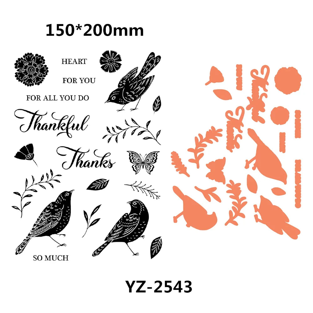 Daily Grind Autumn Bears Occasion Flowers Sunshine 2024 Newest Cutting Dies Clear Stamp Stencil for Scrapbooking Paper Making