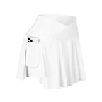 Womens Tennis Skirt with Pockets Crossover High Waisted Athletic Golf Skorts Running Workout Skirts 2 in 1 Fashion Streetwear