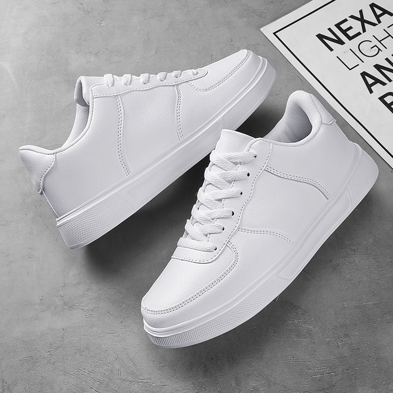 Fashion Leather Men White Sneakers Breathable Comfort Classic Casual Shoes Mens Outdoor Walking Shoes Couple Footwear Size 36-47