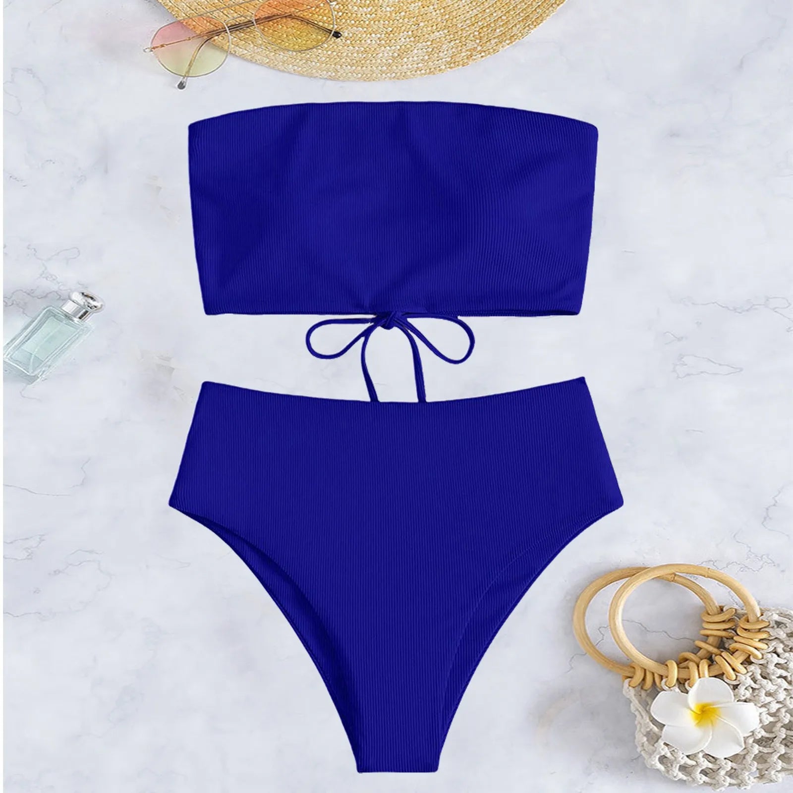 Bathing Suit Two-Piece Set Summer Swimwear Bra Briefs Bikini Set With Chest Pad Wire-Free Women Beach Suit Women Clothes