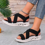 Summer New 2025 Wedge Women's Sandals Platform Outdoor Beach Shoes for Women Elastic Band Design Women Sandals Size 36-43
