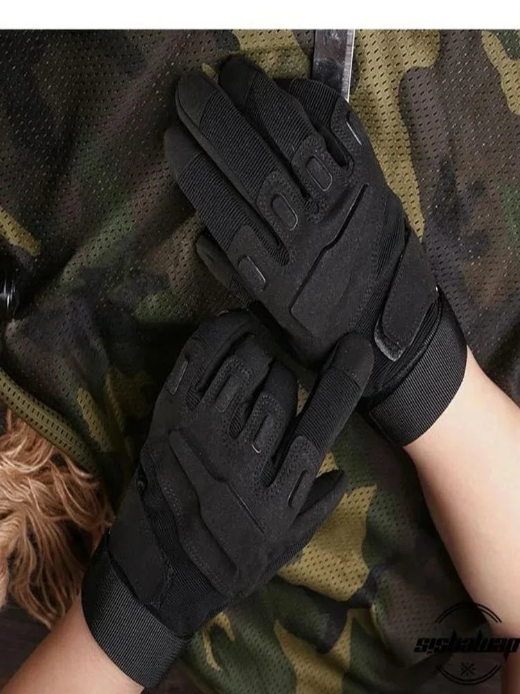 Glove Men's Tactical Special Forces Black Eagle Autumn and Winter Thin Suede Warm Sports Fitness Anti Slip Durable Motorcycle