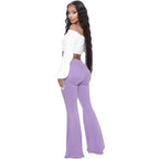 Women Jeans Flare Pants Sexy Denim Long Pant Hip Wrap Casual Solid Elegant Splice Regular Slim Fit High Waist Trousers Summer