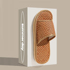 BASATU Women And Men Slippers Non-Slip Home Rattan Grass Indoor Couple Home Men And Women Spring And Summer Bamboo Woven Sandals