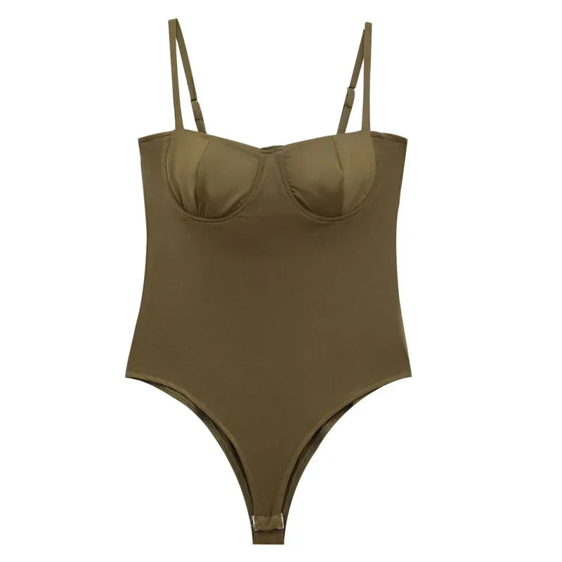 TRAF Woman 2025 Bodysuits Corset Off Shoulder Bodysuits Sexy Lingerie Summer Sleeveless Smooth Slimming Body Backless One Piece