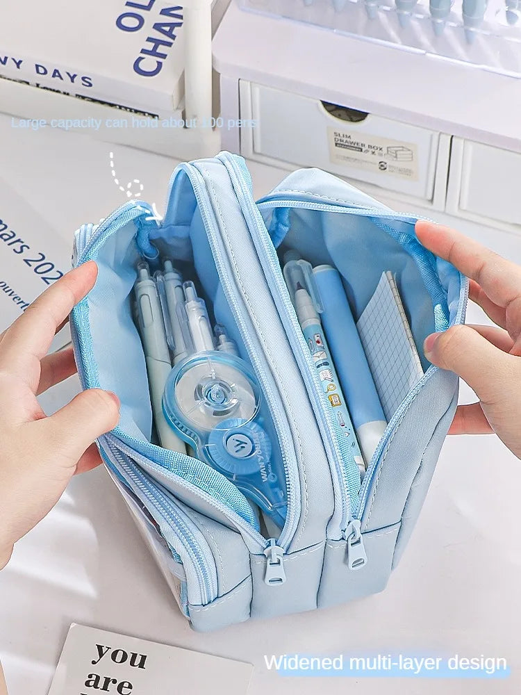 Exquisite Transparent Pencil Case Student Large Capacity Multifunctional Convenient Stationery Storage Bag