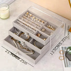 Elegant 3-Tier Transparent Jewelry Storage Box for Women - Ideal Valentine's Day & Birthday Gift