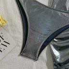 Gold Micro Thong String 3 Piece Bikini Set Damen Halter Swimwear Skirts Cover Ups Sexy Swimsuit Women 2025 Bathing Suit Bikinis