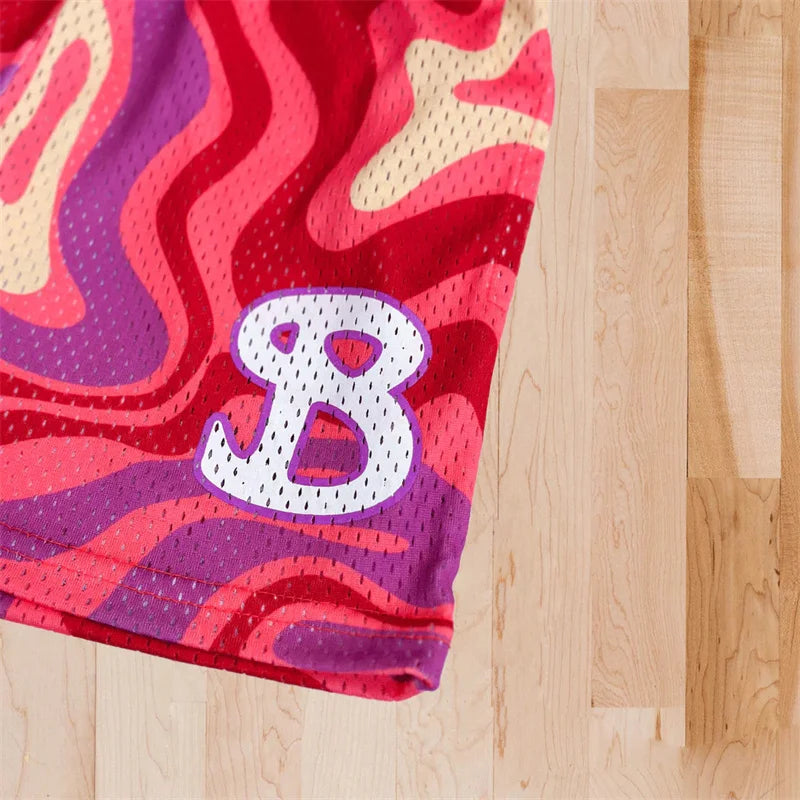 BKTSQD American Style Trendy Brand Sports Shorts Men's Casual Mesh Quick drying quarter knee basketball running beach shorts